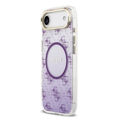 Apple iPhone 17 Air Kılıf Guess Orjinal Lisanslı M-safe Şarj Özellikli 4G Desenli Simli Silikon Kapak