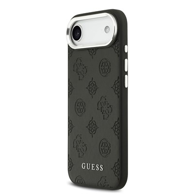 Apple iPhone 17 Air Kılıf Guess Orjinal Lisanslı M-safe Şarj Özellikli Sıcak Baskılı Klasik Yazı Logolu PU Deri Peony Kapak