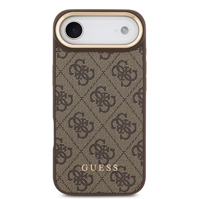 Apple iPhone 17 Air Kılıf Guess Orjinal Lisanslı M-safe Şarj Özellikli 4G Metal Büyük Logolu Kartlıklı Kapak