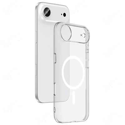 Apple iPhone 17 Air Kılıf IC Çipli M-Safe Şarj Özellikli Şeffaf Kamera Çerçeveli Zore Toledo Kapak