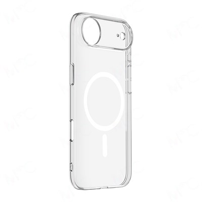 Apple iPhone 17 Air Kılıf IC Çipli M-Safe Şarj Özellikli Şeffaf Kamera Çerçeveli Zore Toledo Kapak