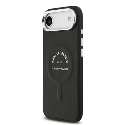 Apple iPhone 17 Air Kılıf Karl Lagerfeld Orjinal Lisanslı M-safe Şarj Özellikli Metal Kamera ve Buton Tasarımlı Paris RSG PU Deri Kapak