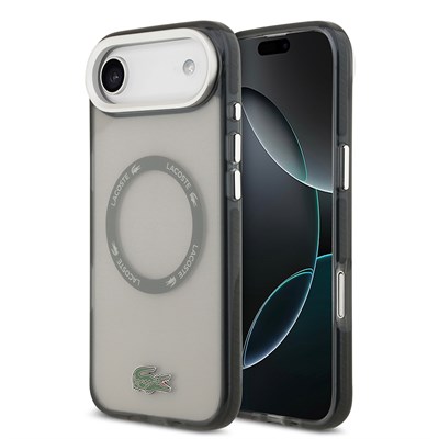 Apple iPhone 17 Air Kılıf Lacoste Orjinal Lisanslı M-safe Şarj Özellikli İkonik Timsah Logolu Buzlu Kapak