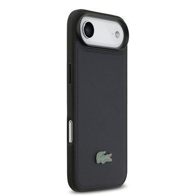 Apple iPhone 17 Air Kılıf Lacoste Orjinal Lisanslı M-safe Şarj Özellikli PU Pike Desenli Metal Logolu Kartlıklı Kapak