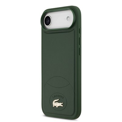 Apple iPhone 17 Air Kılıf Lacoste Orjinal Lisanslı M-safe Şarj Özellikli PU Deri Tasarımlı Metal Logolu Kapak