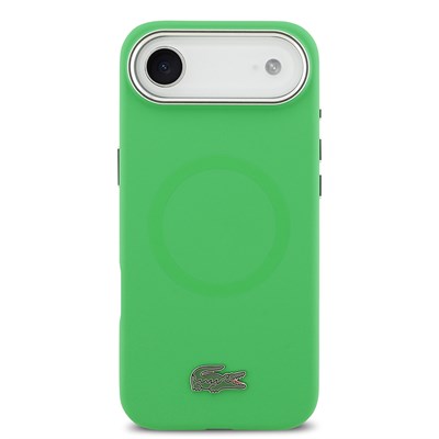 Apple iPhone 17 Air Kılıf Lacoste Orjinal Lisanslı M-safe Şarj Özellikli İkonik Logolu Metal Kamera Çerçeveli Silikon Kapak