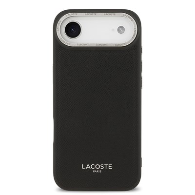 Apple iPhone 17 Air Kılıf Lacoste Orjinal Lisanslı M-safe Şarj Özellikli Champs Elysees PU Deri Tasarımlı Kapak