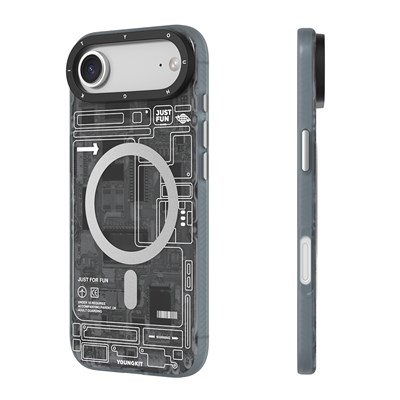 Apple iPhone 17 Air Kılıf M-safe Şarj Özellikli Kamera Denetim Butonlu Youngkit Technology Serisi Kapak