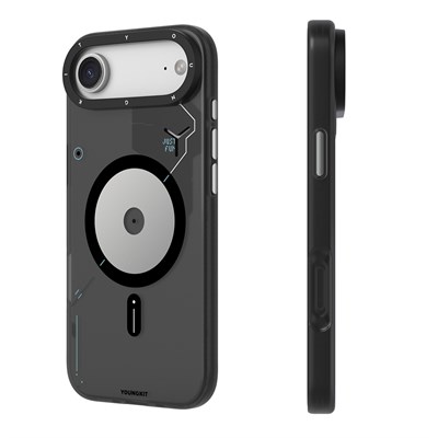 Apple iPhone 17 Air Kılıf M-safe Şarj Özellikli Disk Desenli Youngkit Disc Battle Kapak