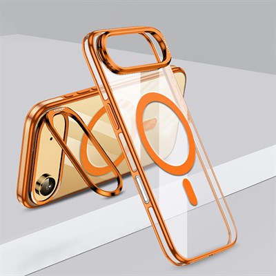 Apple iPhone 17 Air Kılıf M-safe Şarj Özellikli Wlons Standlı Efsane Kapak