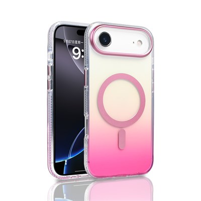 Apple iPhone 17 Air Kılıf M-safe Şarj Özellikli Transparan Renk Geçişli Zore Toros Kapak