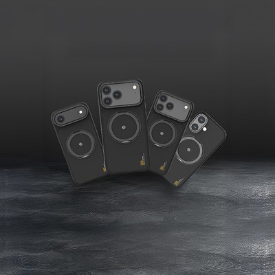 Apple iPhone 17 Air Kılıf M-safe Şarj Özellikli Metal Standlı Lenyes CK225 Kevlar Kapak