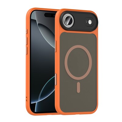 Apple iPhone 17 Air Kılıf Mat Arka Yüzey Wireless Şarj Özellikli Zore Flet M-safe Kapak