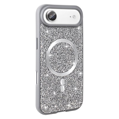 Apple iPhone 17 Air Kılıf Pırlanta Tasarımlı M-safe Şarj Özellikli Zore Mozaik Silikon Kapak
