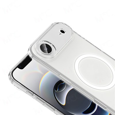 Apple iPhone 17 Air Kılıf Zore M-safe Şarj Özellikli Şeffaf Kamera Çerçeveli Porto Kapak