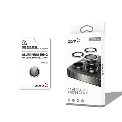 Apple iPhone 17 Air Zore CL-12 Premium Safir Parmak İzi Bırakmayan Anti-Reflective Kamera Lens Koruyucu