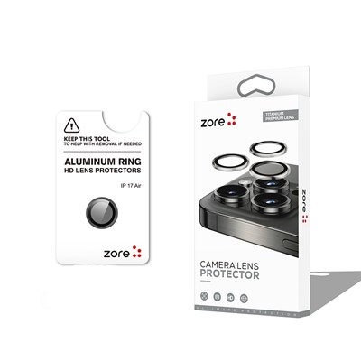 Apple iPhone 17 Air Zore CL-12 Premium Safir Parmak İzi Bırakmayan Anti-Reflective Kamera Lens Koruyucu