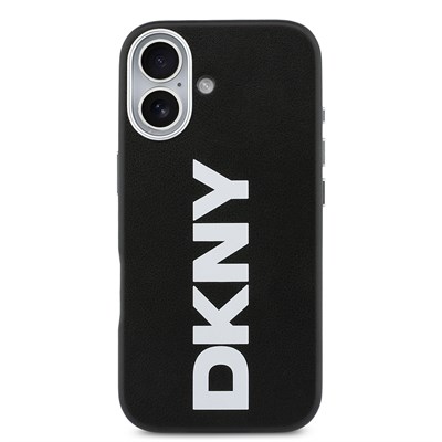 Apple iPhone 17 Kılıf DKNY Orjinal Lisanslı M-safe Şarj Özellikli PU Büyük Dikey Logolu Kapak