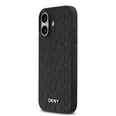Apple iPhone 17 Kılıf DKNY Orjinal Lisanslı M-safe Şarj Özellikli 3D Yazılı Grid Pattern Kapak