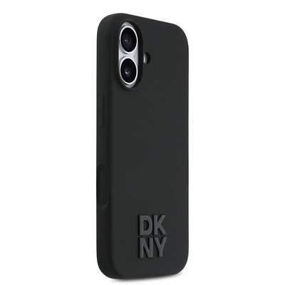 Apple iPhone 17 Kılıf DKNY Orjinal Lisanslı M-safe Şarj Özellikli Metal Logolu Silikon Kapak