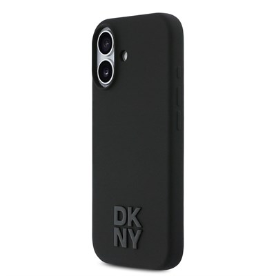 Apple iPhone 17 Kılıf DKNY Orjinal Lisanslı M-safe Şarj Özellikli Metal Logolu Silikon Kapak