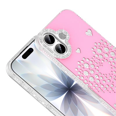 Apple iPhone 17 Kılıf Damla Taşlı Zore Rivas Sert PC Kapak
