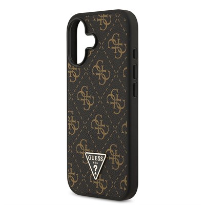 Apple iPhone 17 Kılıf Guess Orjinal Lisanslı PU Deri 4G Desenli Üçgen Logolu Kapak