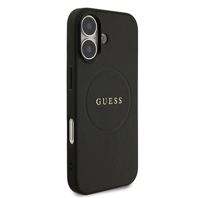 Apple iPhone 17 Kılıf Guess Orjinal Lisanslı M-safe Şarj Özellikli Yazı Logolu PU Deri Kapak