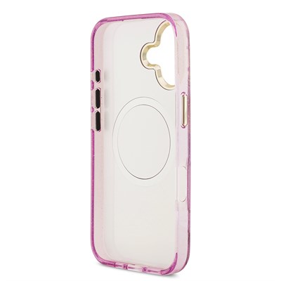 Apple iPhone 17 Kılıf Guess Orjinal Lisanslı M-safe Şarj Özellikli IML Baskılı Üçgen Logolu Metal Kamera Çerçeveli Kapak