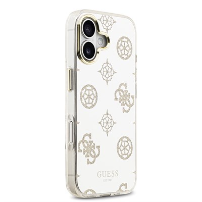 Apple iPhone 17 Kılıf Guess Orjinal Lisanslı Metal Kamera Çerçeveli Simli Aynalı Kapak