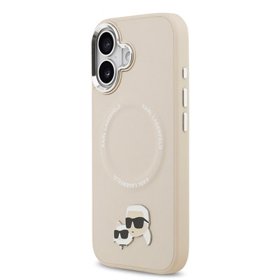 Apple iPhone 17 Kılıf Karl Lagerfeld Orjinal Lisanslı M-safe Şarj Özellikli Metal Kamera ve Buton Tasarımlı K&C PU Deri Kapak