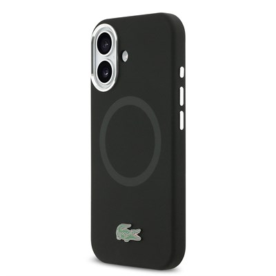 Apple iPhone 17 Kılıf Lacoste Orjinal Lisanslı M-safe Şarj Özellikli İkonik Logolu Metal Kamera Çerçeveli Silikon Kapak