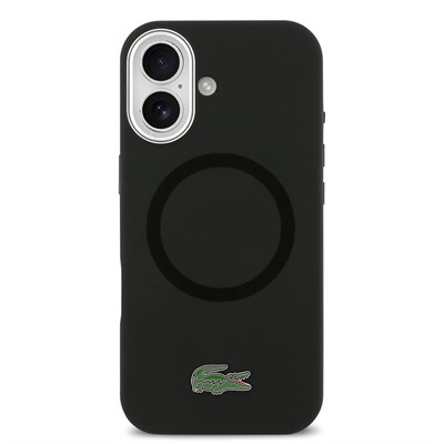 Apple iPhone 17 Kılıf Lacoste Orjinal Lisanslı M-safe Şarj Özellikli İkonik Logolu Metal Kamera Çerçeveli Silikon Kapak