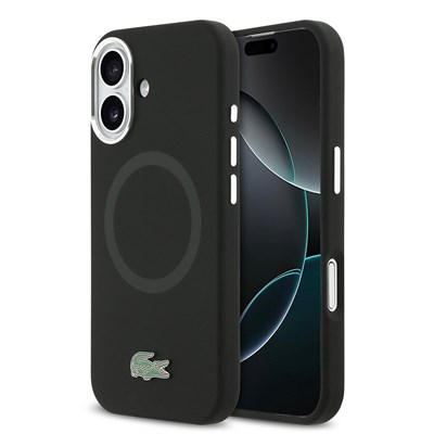 Apple iPhone 17 Kılıf Lacoste Orjinal Lisanslı M-safe Şarj Özellikli İkonik Logolu Metal Kamera Çerçeveli Silikon Kapak
