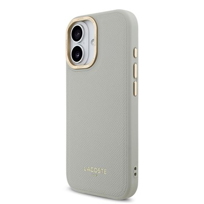 Apple iPhone 17 Kılıf Lacoste Orjinal Lisanslı M-safe Şarj Özellikli Champs Elysees PU Deri Tasarımlı Kapak