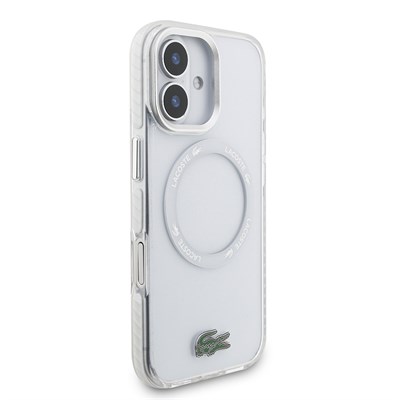 Apple iPhone 17 Kılıf Lacoste Orjinal Lisanslı M-safe Şarj Özellikli İkonik Timsah Logolu Buzlu Kapak