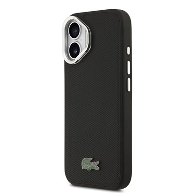 Apple iPhone 17 Kılıf Lacoste Orjinal Lisanslı M-safe Şarj Özellikli PU Pike Desenli Standlı Metal Logolu Kapak