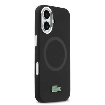 Apple iPhone 17 Kılıf Lacoste Orjinal Lisanslı M-safe Şarj Özellikli İkonik Logolu Metal Kamera Çerçeveli Silikon Kapak