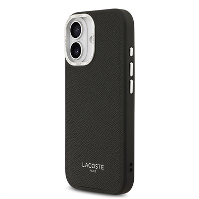 Apple iPhone 17 Kılıf Lacoste Orjinal Lisanslı M-safe Şarj Özellikli Champs Elysees PU Deri Tasarımlı Kapak