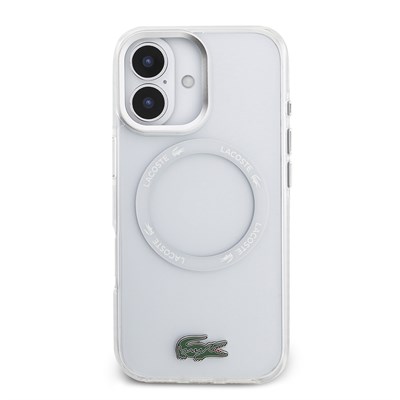 Apple iPhone 17 Kılıf Lacoste Orjinal Lisanslı M-safe Şarj Özellikli İkonik Timsah Logolu Buzlu Kapak