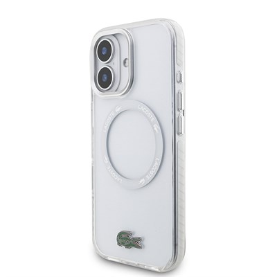 Apple iPhone 17 Kılıf Lacoste Orjinal Lisanslı M-safe Şarj Özellikli İkonik Timsah Logolu Buzlu Kapak