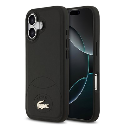 Apple iPhone 17 Kılıf Lacoste Orjinal Lisanslı M-safe Şarj Özellikli PU Deri Tasarımlı Metal Logolu Kapak