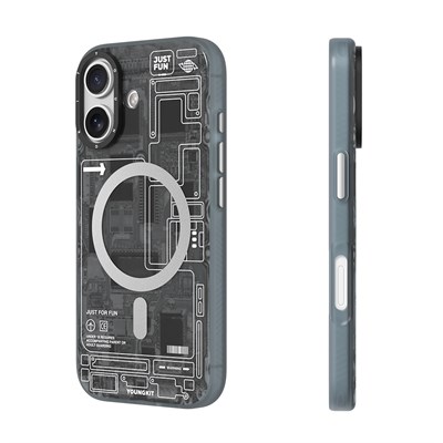 Apple iPhone 17 Kılıf M-safe Şarj Özellikli Kamera Denetim Butonlu Youngkit Technology Serisi Kapak