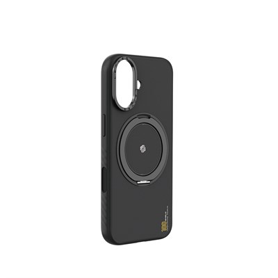 Apple iPhone 17 Kılıf M-safe Şarj Özellikli Metal Standlı Lenyes CK225 Kevlar Kapak