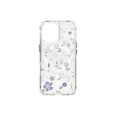 Apple iPhone 17 Kılıf M-safe Şarj Özellikli Şeffaf Arka Yüzey Çiçekli Coehl Amara Kapak