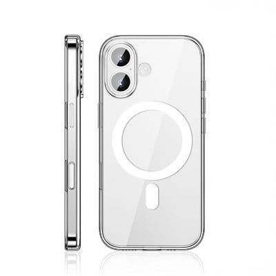 Apple iPhone 17 Kılıf M-safe Şarj Özellikli Transparan Sert PC Wlons Pita Kapak