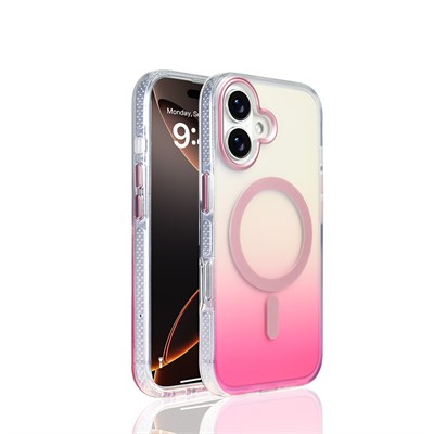 Apple iPhone 17 Kılıf M-safe Şarj Özellikli Transparan Renk Geçişli Zore Toros Kapak
