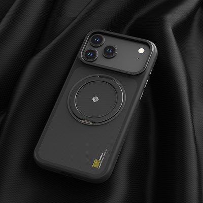 Apple iPhone 17 Kılıf M-safe Şarj Özellikli Metal Standlı Lenyes CK225 Kevlar Kapak