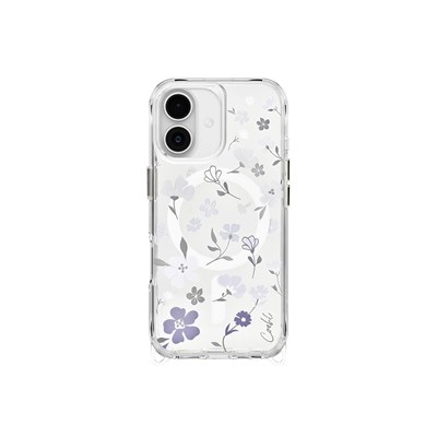 Apple iPhone 17 Kılıf M-safe Şarj Özellikli Şeffaf Arka Yüzey Çiçekli Coehl Amara Kapak