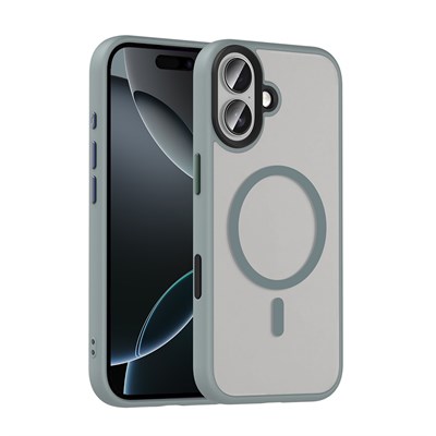 Apple iPhone 17 Kılıf Mat Arka Yüzey Wireless Şarj Özellikli Zore Flet M-safe Kapak